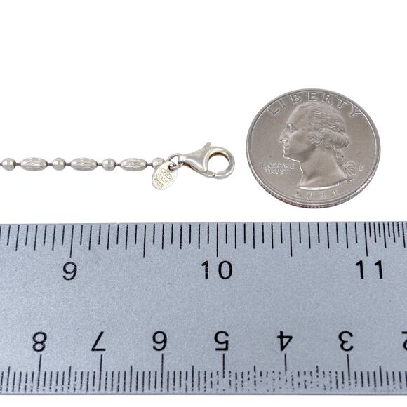Milor Ball Bead Chain Anklet | Vintage Italian Sterling Silver 925 10" - Picture 3 of 4